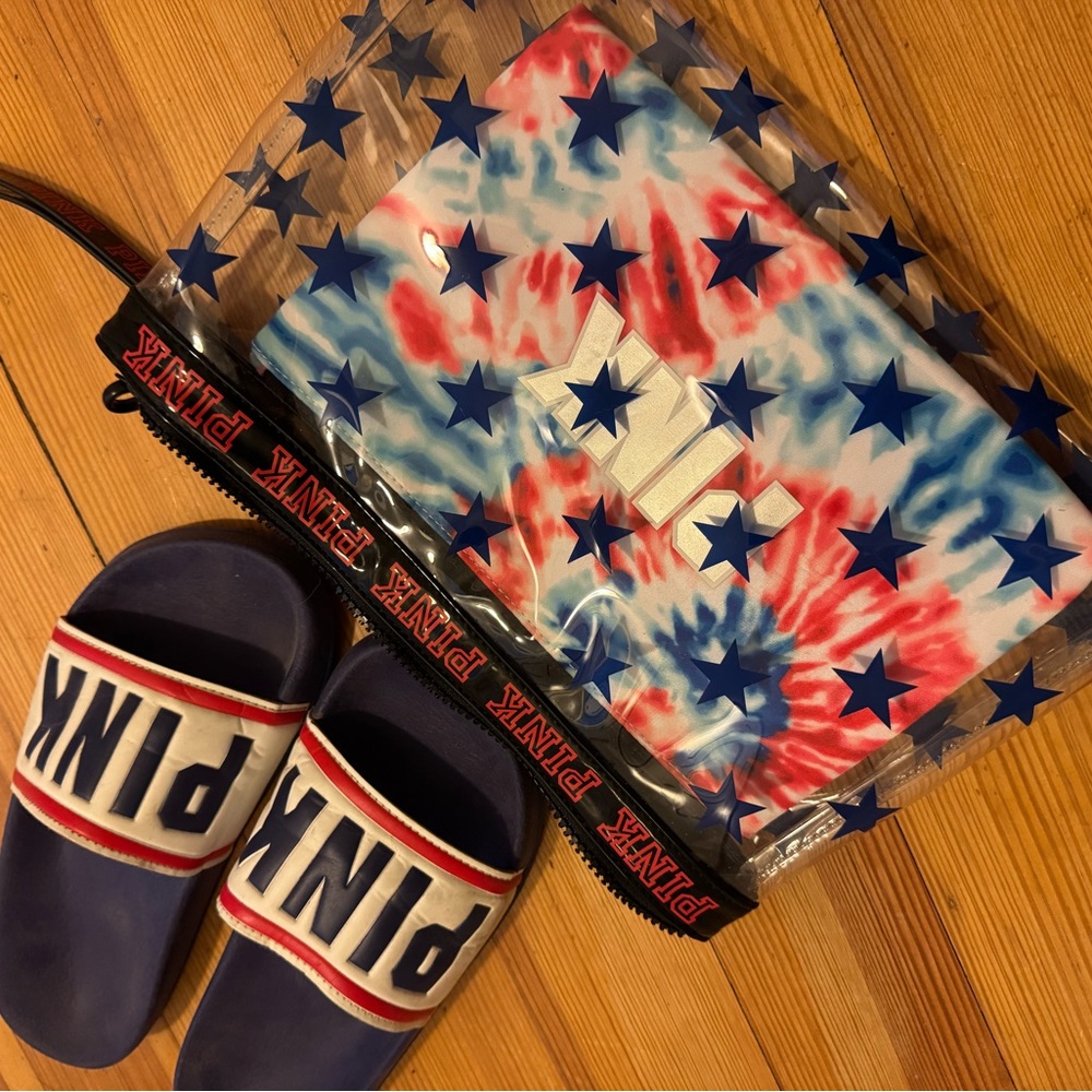 PINK Victoria's Secret Blue and White Sandals and bags - Picture 2 of 5